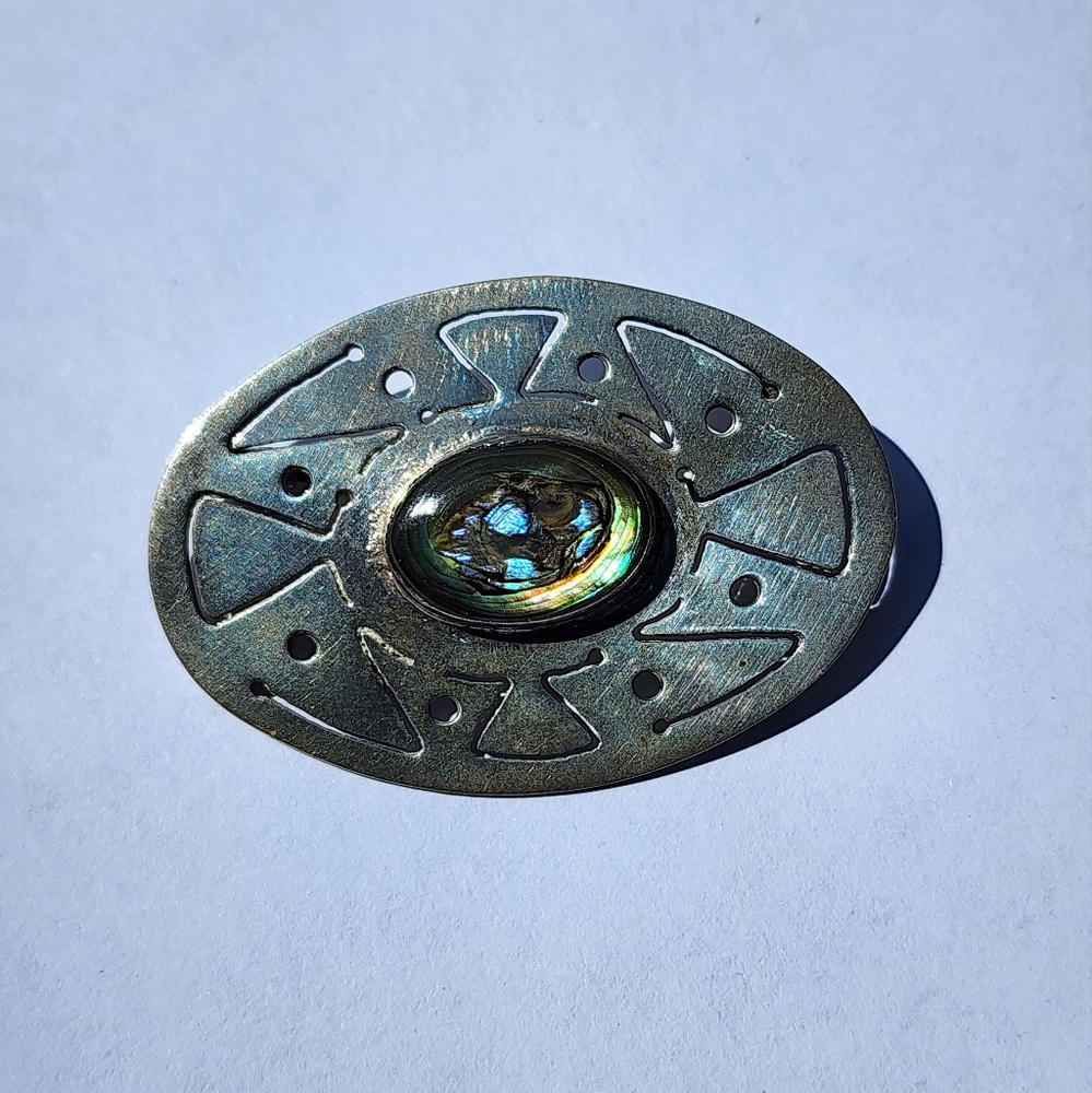 MCM 50's Vintage Mexican Sterling Silver 925 Abalone Broach Danny's Modernism